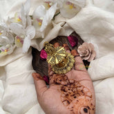 Vriksham Lord Radha Krishna Filigree Work in Antique Finish Kumkum Box-G20280